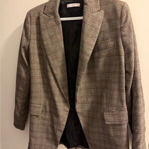 Mango Checkered Suit Jacket